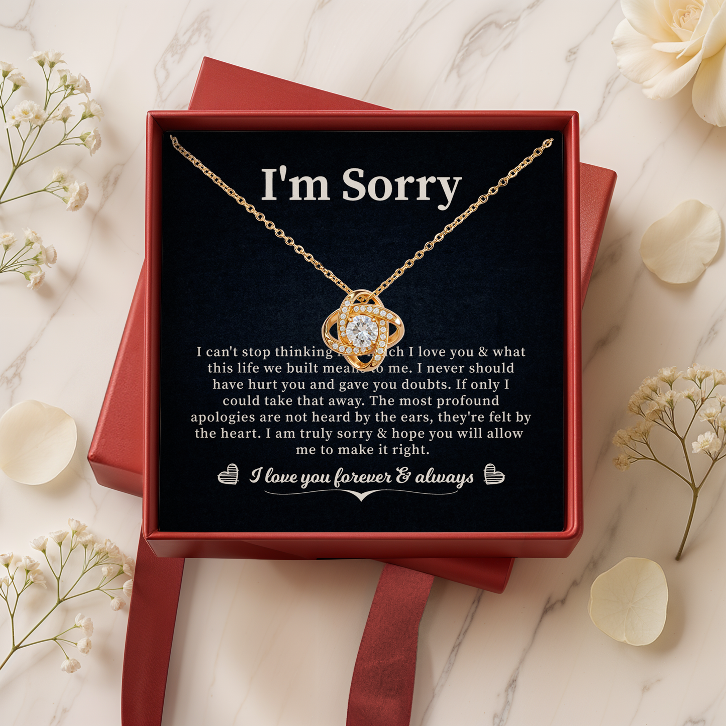 I’m Sorry Necklace for Wife or Girlfriend - Romantic Apology Gift Jewelry
