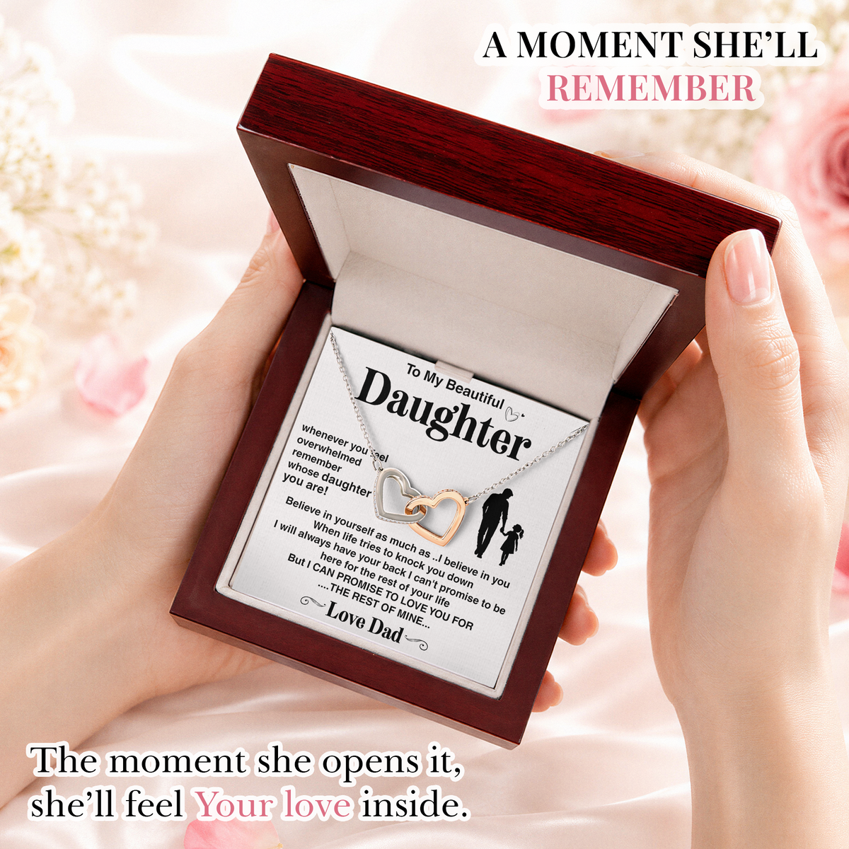 Dad to Daughter Necklace Gift, Father Daughter Sentimental Jewelry