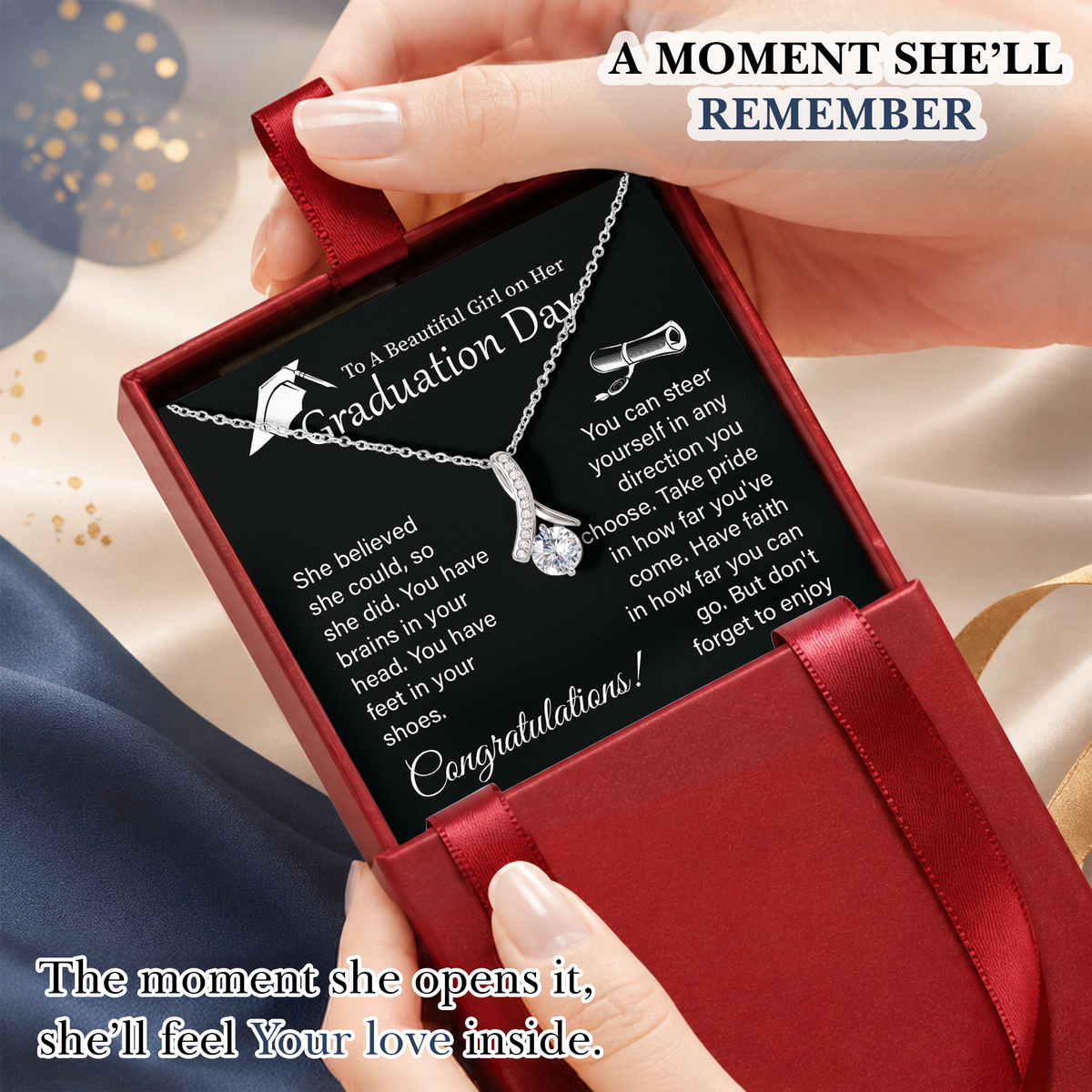 Graduation Necklace for Her College Graduate Congratulations Gift