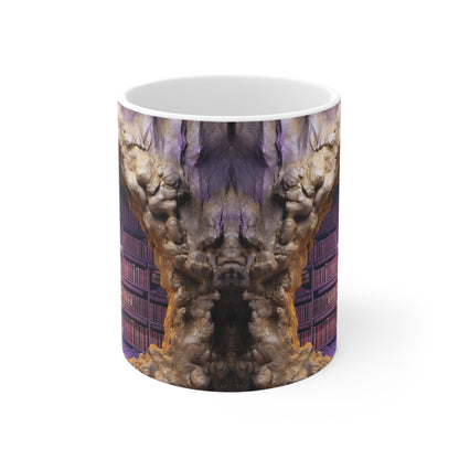 3D Bookshelf Ceramic white Mug 11oz