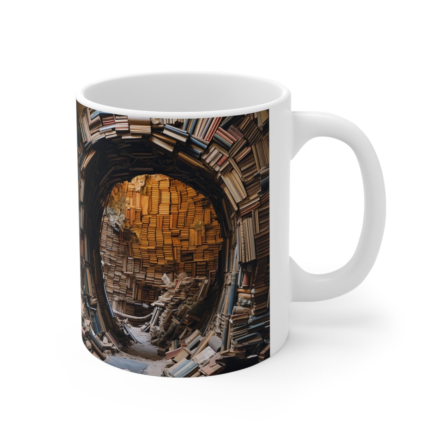 A Book piled 11oz White Mug