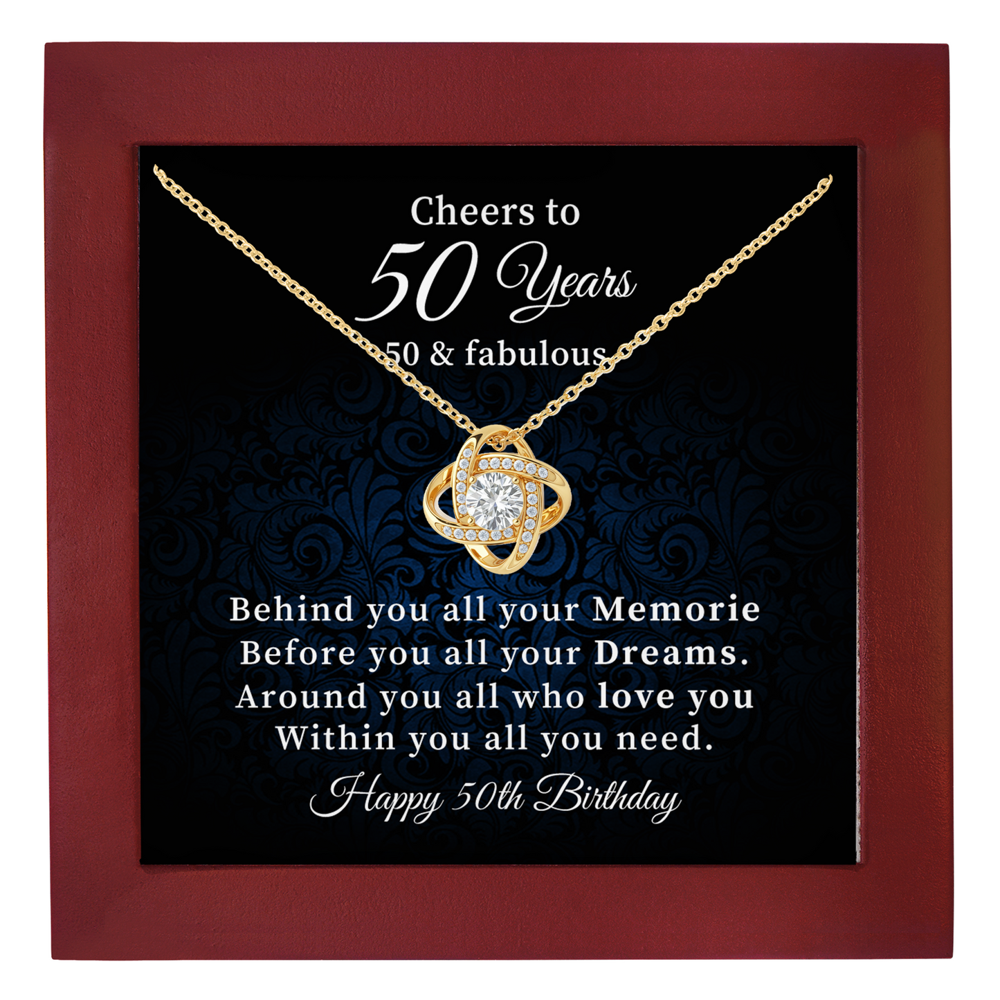Cheers to 50 Years Necklace 50th Birthday Gift for Her