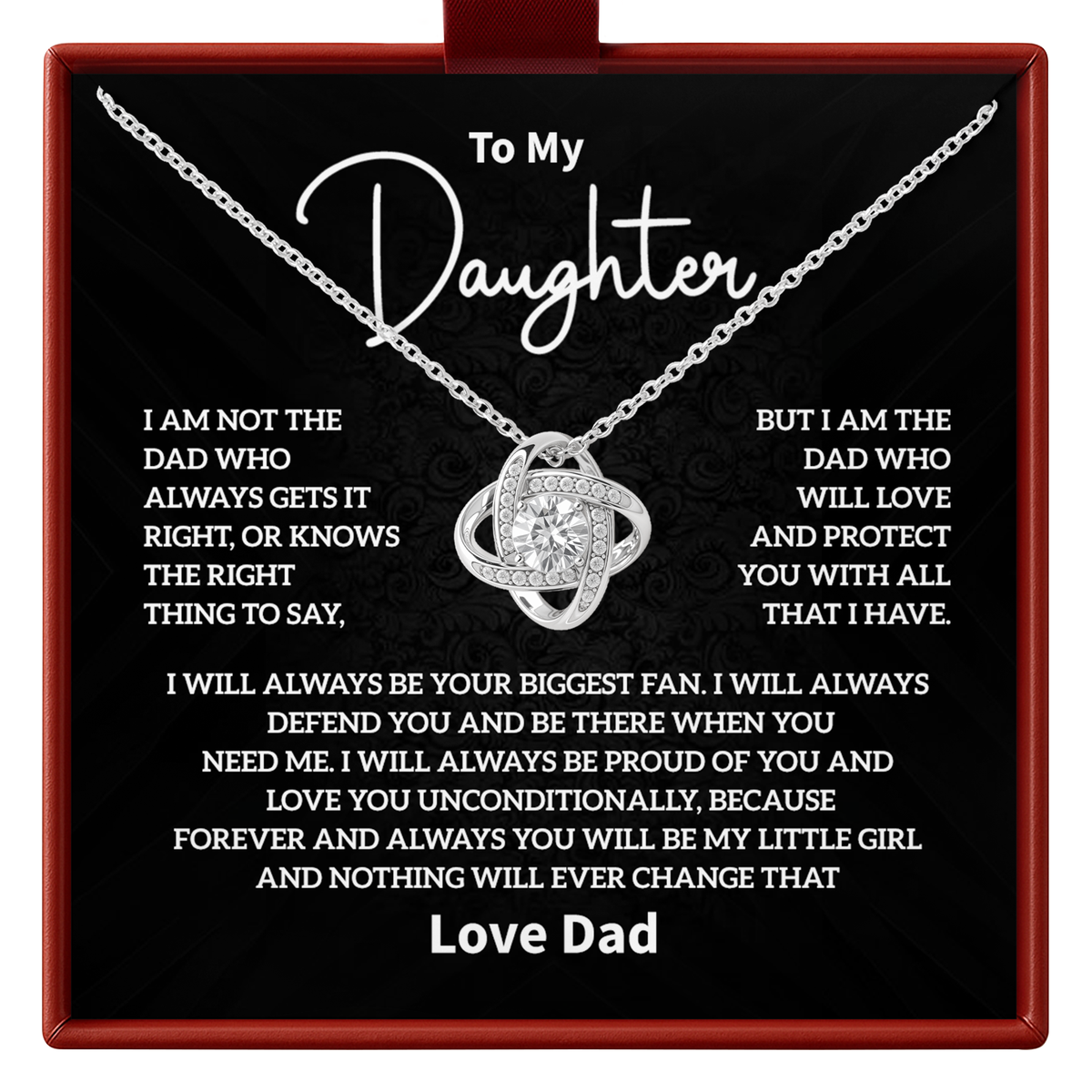 Dad to Daughter Necklace Gift Meaningful Father Daughter Jewelry