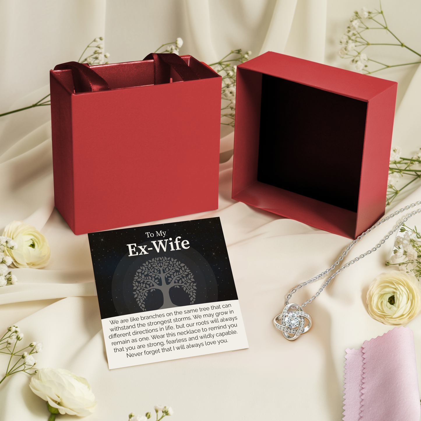 To My Ex-Wife Necklace - Love Knot Jewelry Gift from Ex-Husband