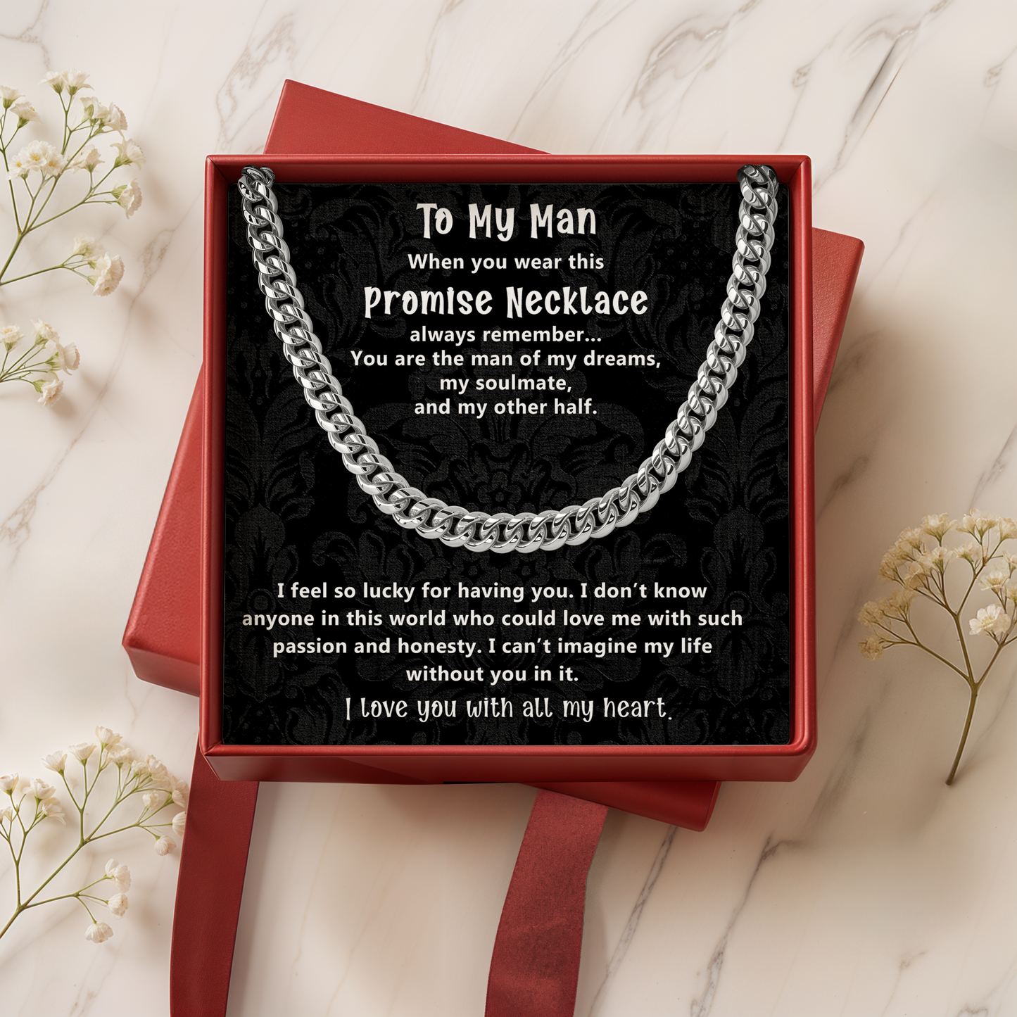 Romantic Gift for Boyfriend or Husband from Soulmate with Promise Message