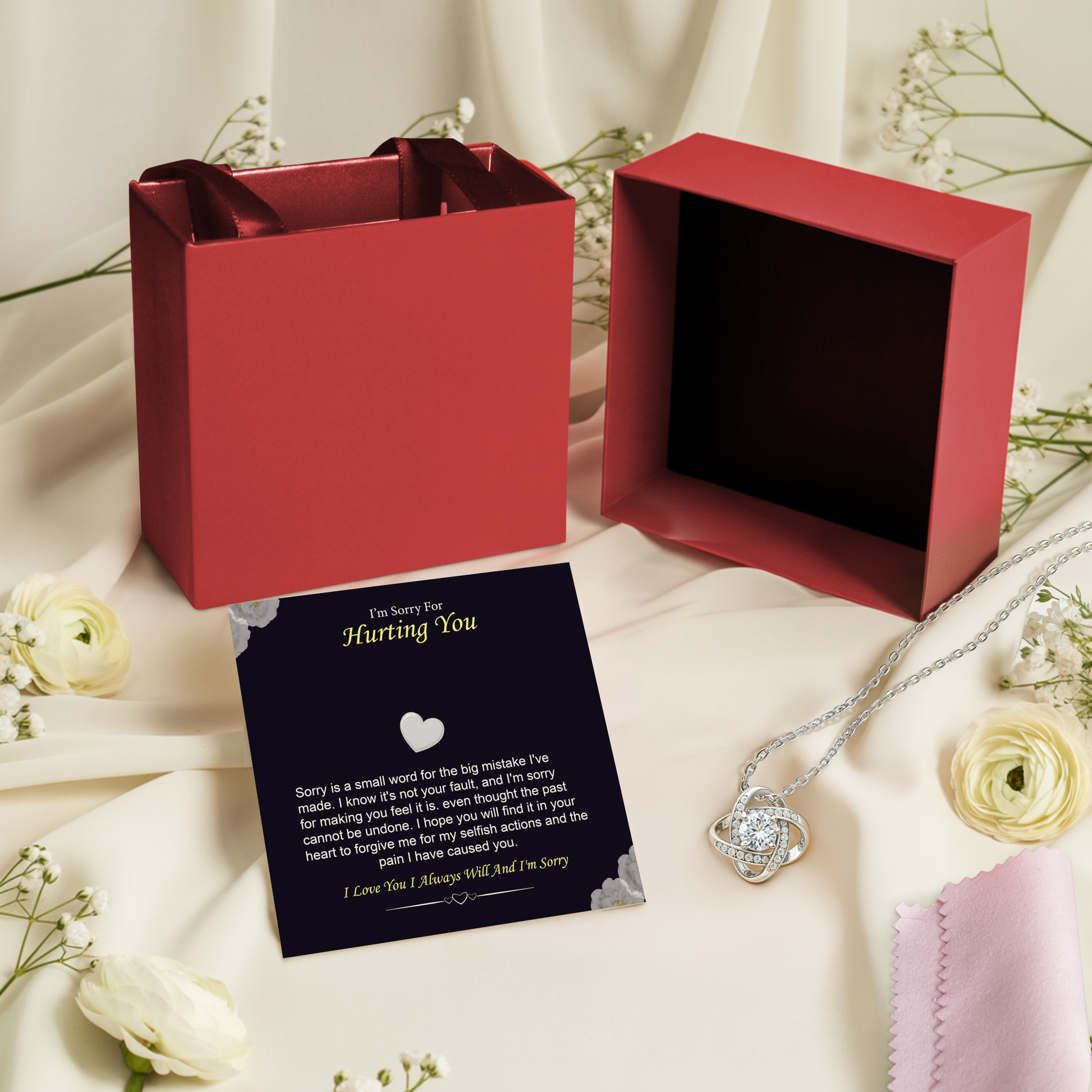 I'm Sorry Necklace Gift for Her Forgiveness With Message Card