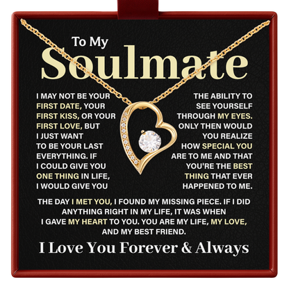 Soulmate Necklace for Her Anniversary Gift for Wife or Girlfriend