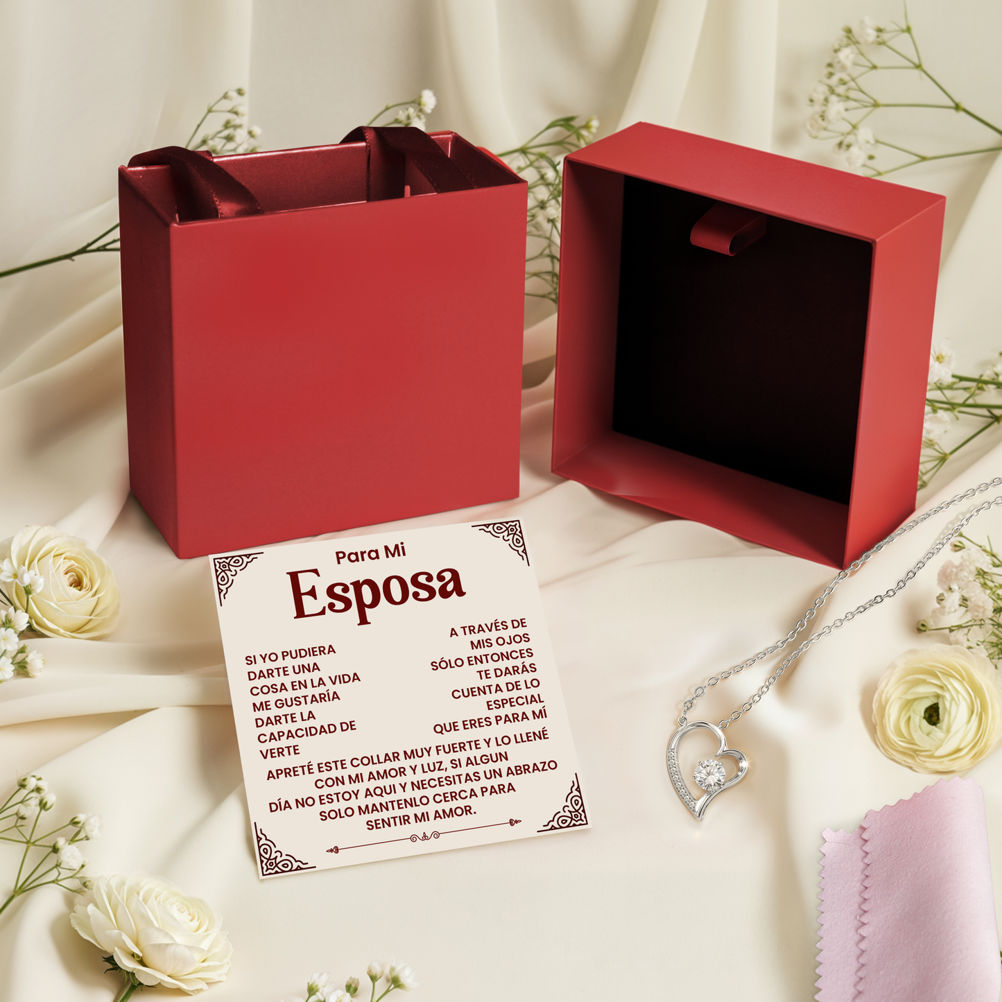 Collar Para Mi Esposa - Regalo Romántico Español con Mensaje de Amor