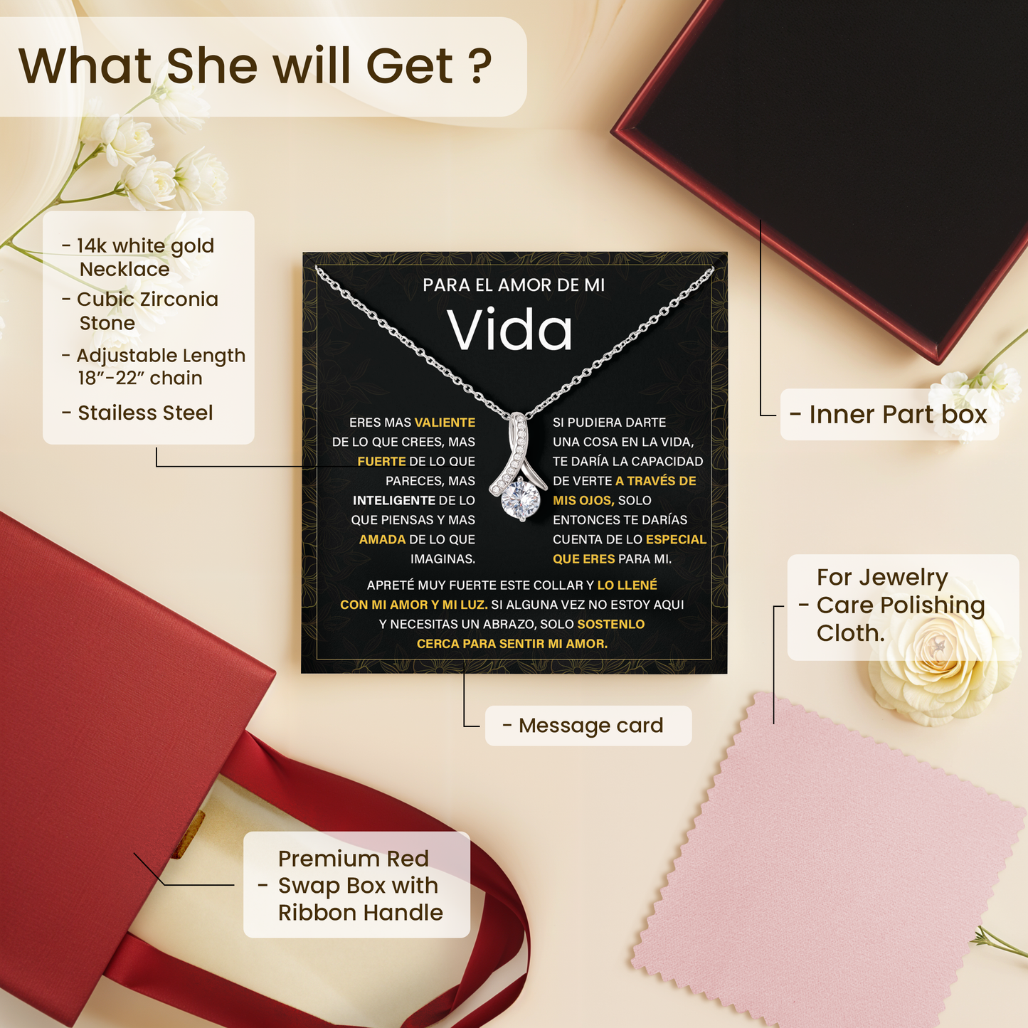 Para el Amor de Mi Vida. Eres mas valiente De lo que pareces, Necklace Gift For Her.