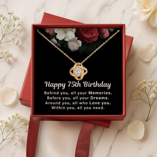 75th Birthday Necklace for Her Gift from Family