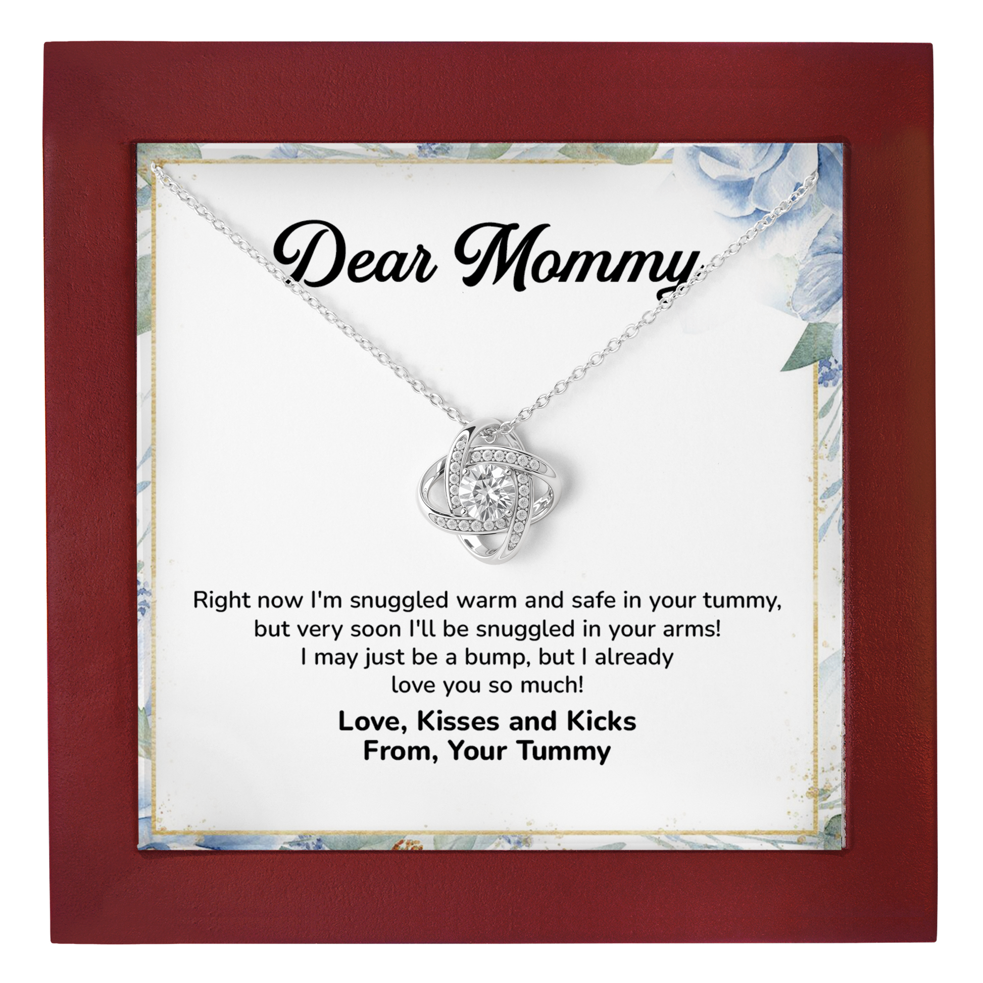 Dear Mommy Necklace from Baby Pregnancy Gift for Mom-to-Be