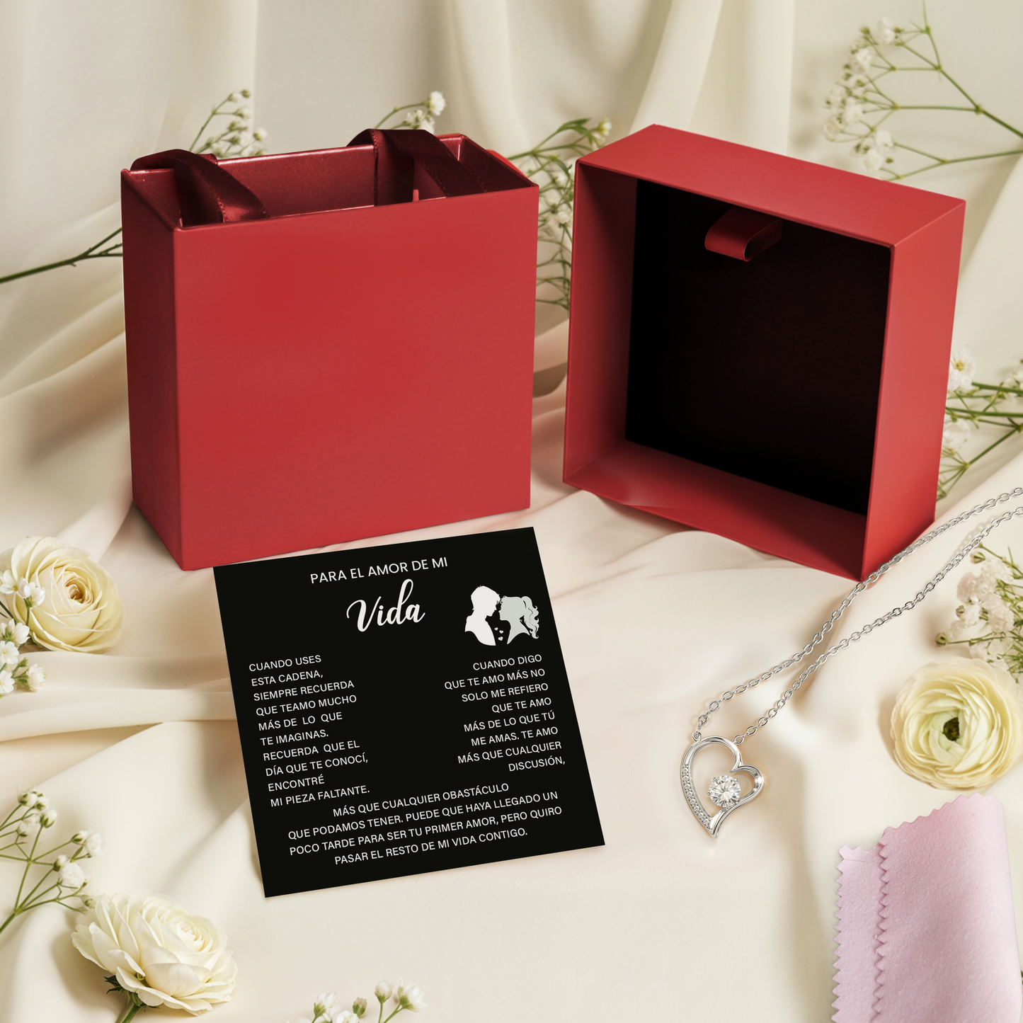 Collar Para El Amor de Mi Vida - Regalo Romántico con Mensaje Te Amo