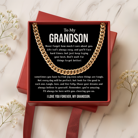 To My Grandson Chain Gift from Grandma