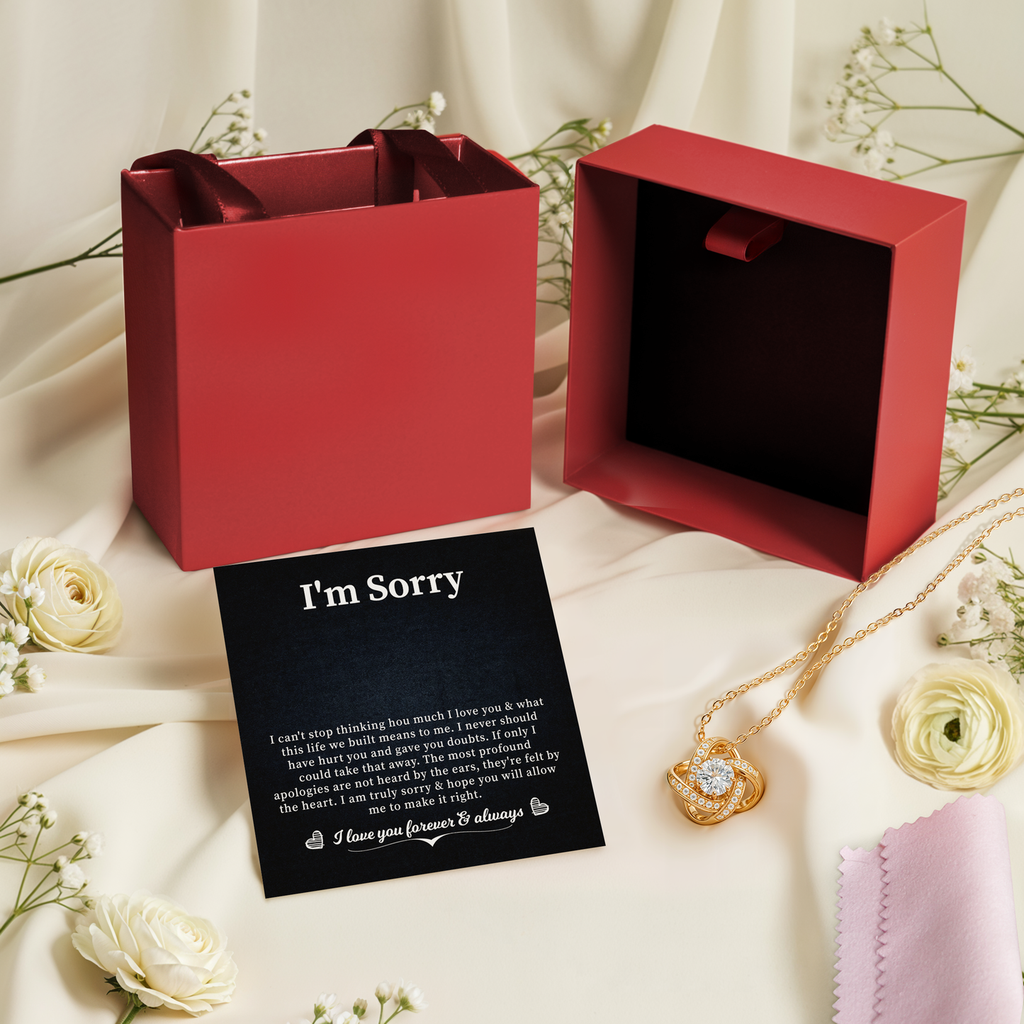 I’m Sorry Necklace for Wife or Girlfriend - Romantic Apology Gift Jewelry