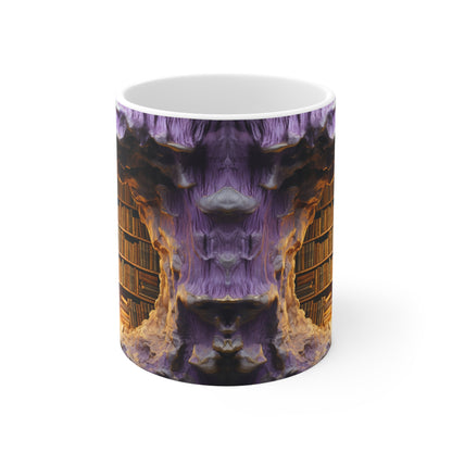 3D Bookshelf Ceramic white Mug 11oz