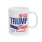 2025 Trump For President, White Mug, (11oz, 15oz)
