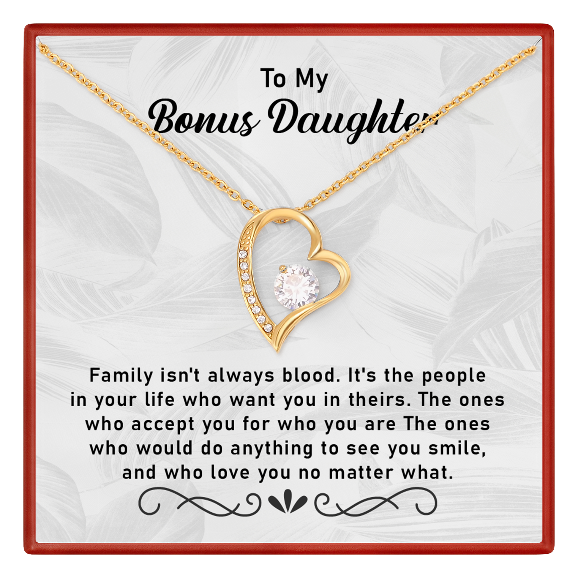 Bonus Daughter Necklace Gift Family Isn't Always Blood Gift from Stepmom or Stepfather