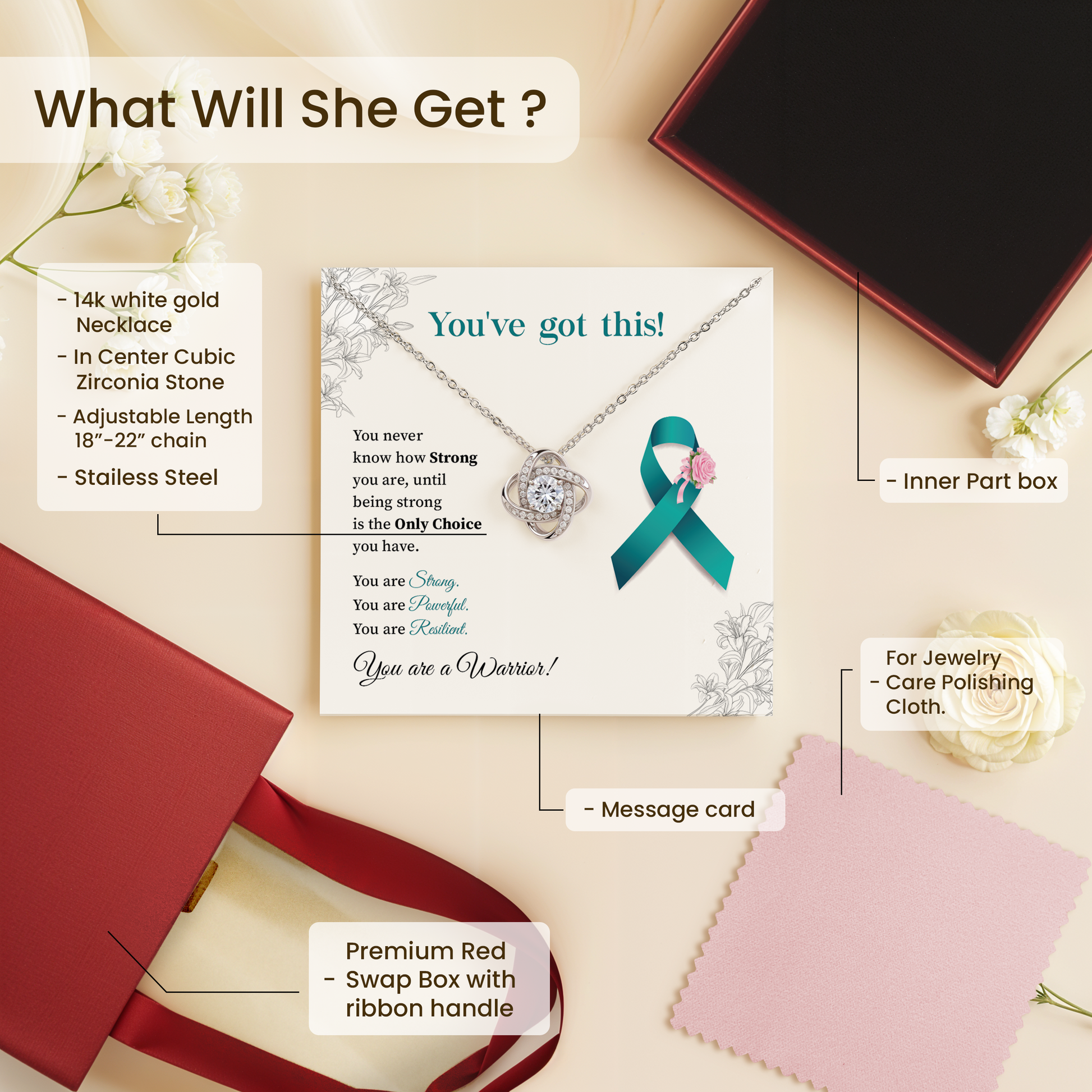You’ve Got This Warrior Necklace Strength & Encouragement Gift for Her