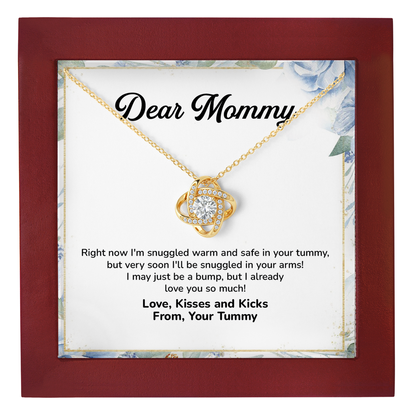 Dear Mommy Necklace from Baby Pregnancy Gift for Mom-to-Be
