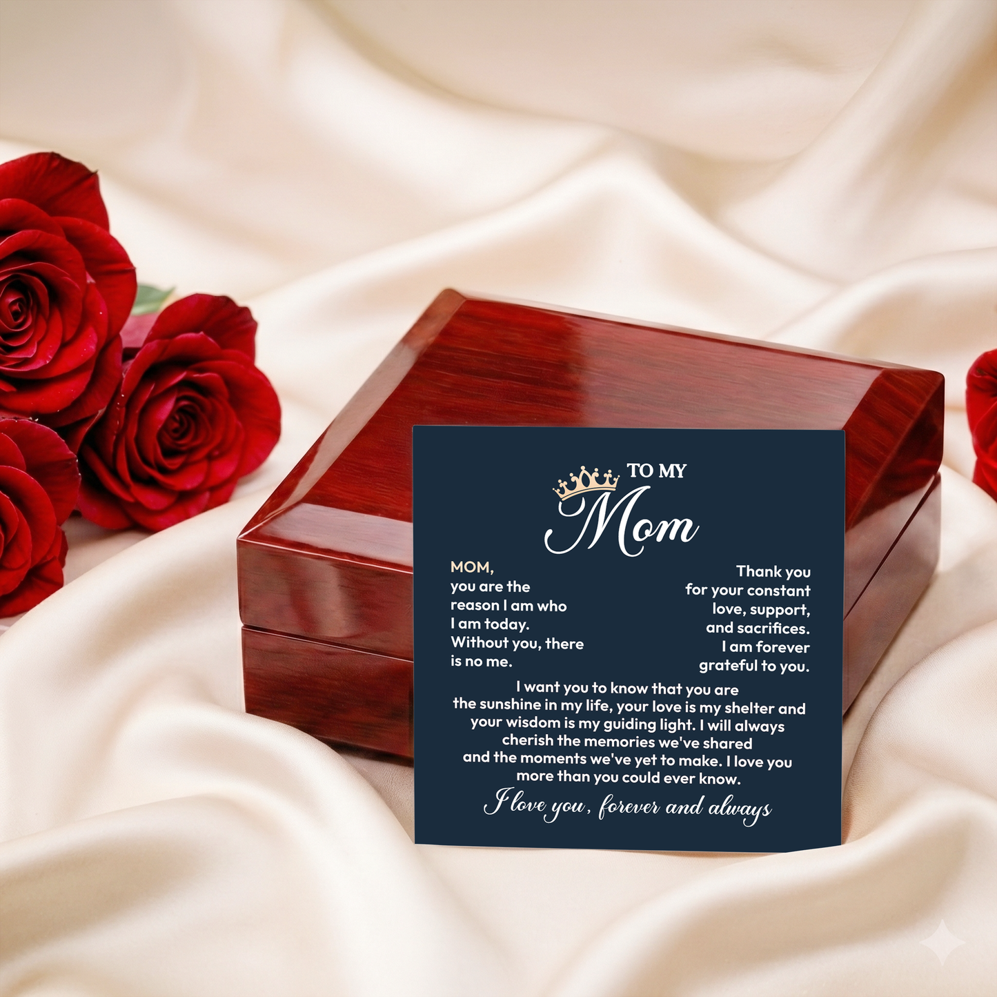 To My Mom Forever Love Necklace, Meaningful Gift for Mother with Message Card