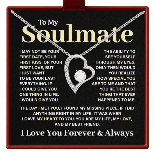 Soulmate Necklace for Her Anniversary Gift for Wife or Girlfriend