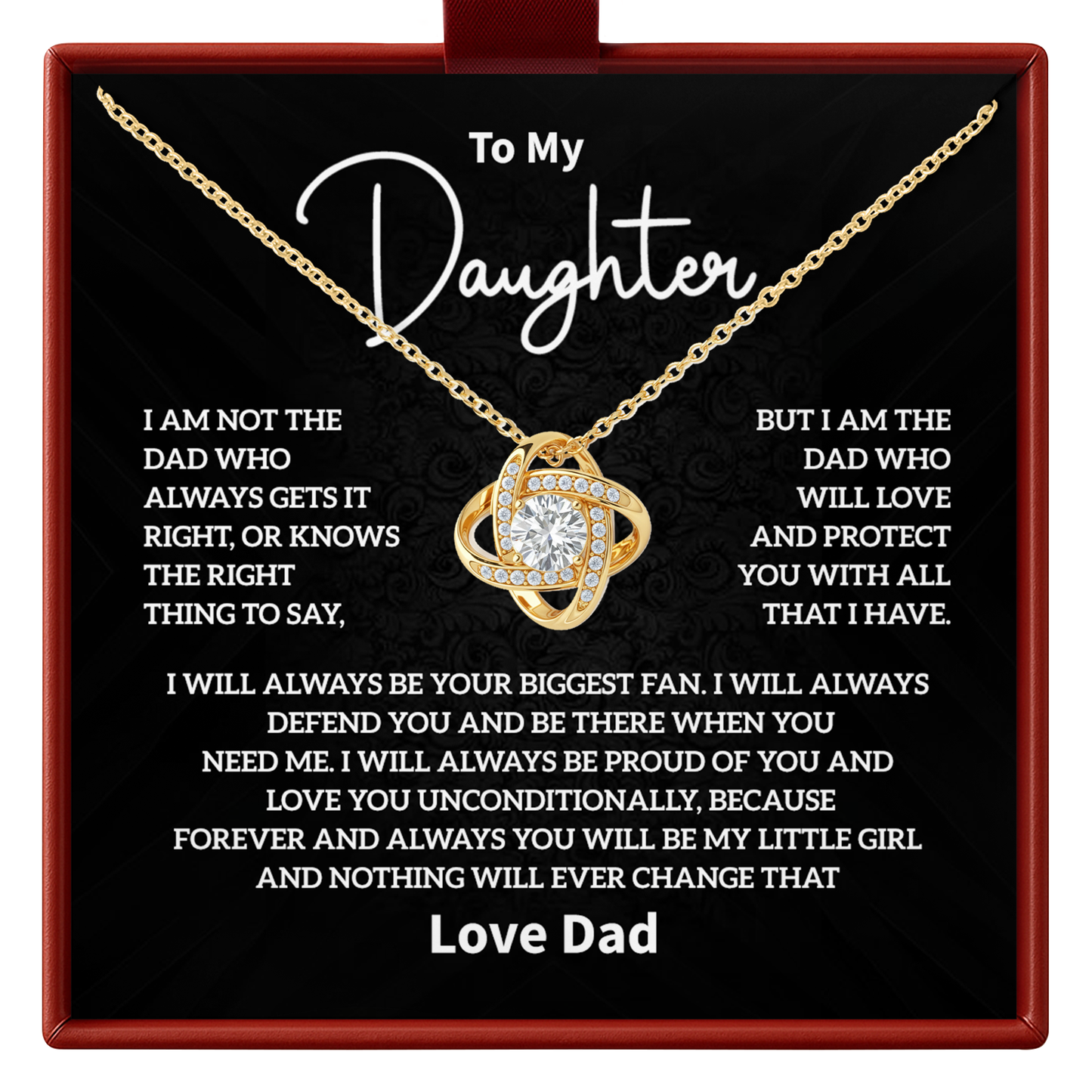 Dad to Daughter Necklace Gift Meaningful Father Daughter Jewelry