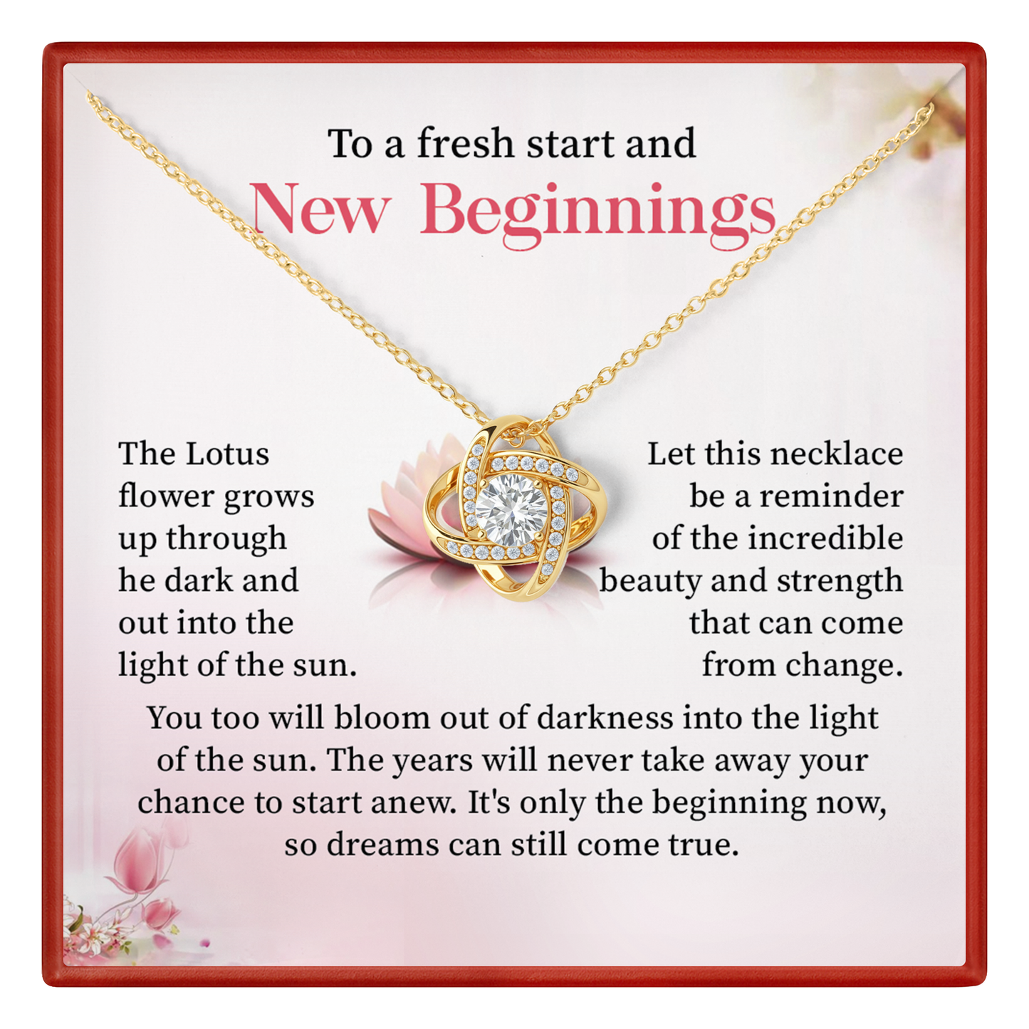 New Beginnings Lotus Necklace Fresh Start Gift for Her