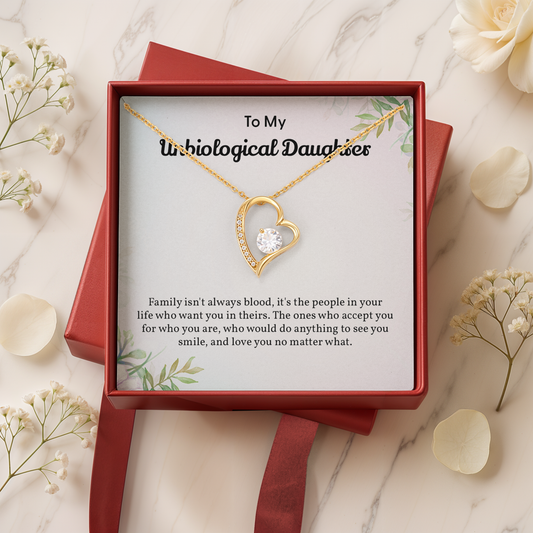 Necklace Gift for To My Unbiological Daughter on Birthday Christmas