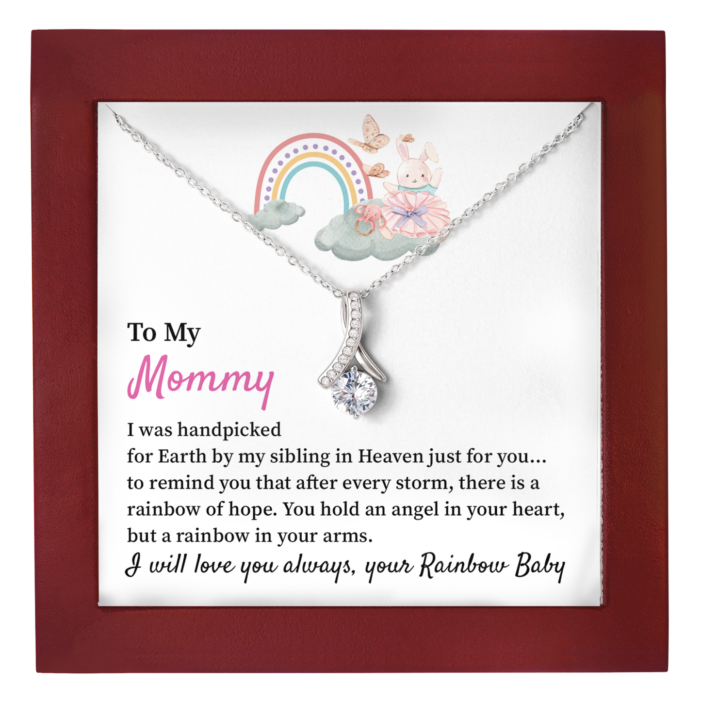 Rainbow Baby Necklace for Mommy Hope & Remembrance Gift for Mom