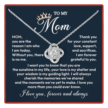 To My Mom Forever Love Necklace, Meaningful Gift for Mother with Message Card