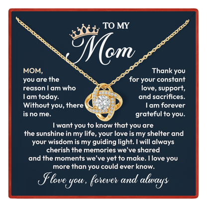 To My Mom Forever Love Necklace, Meaningful Gift for Mother with Message Card