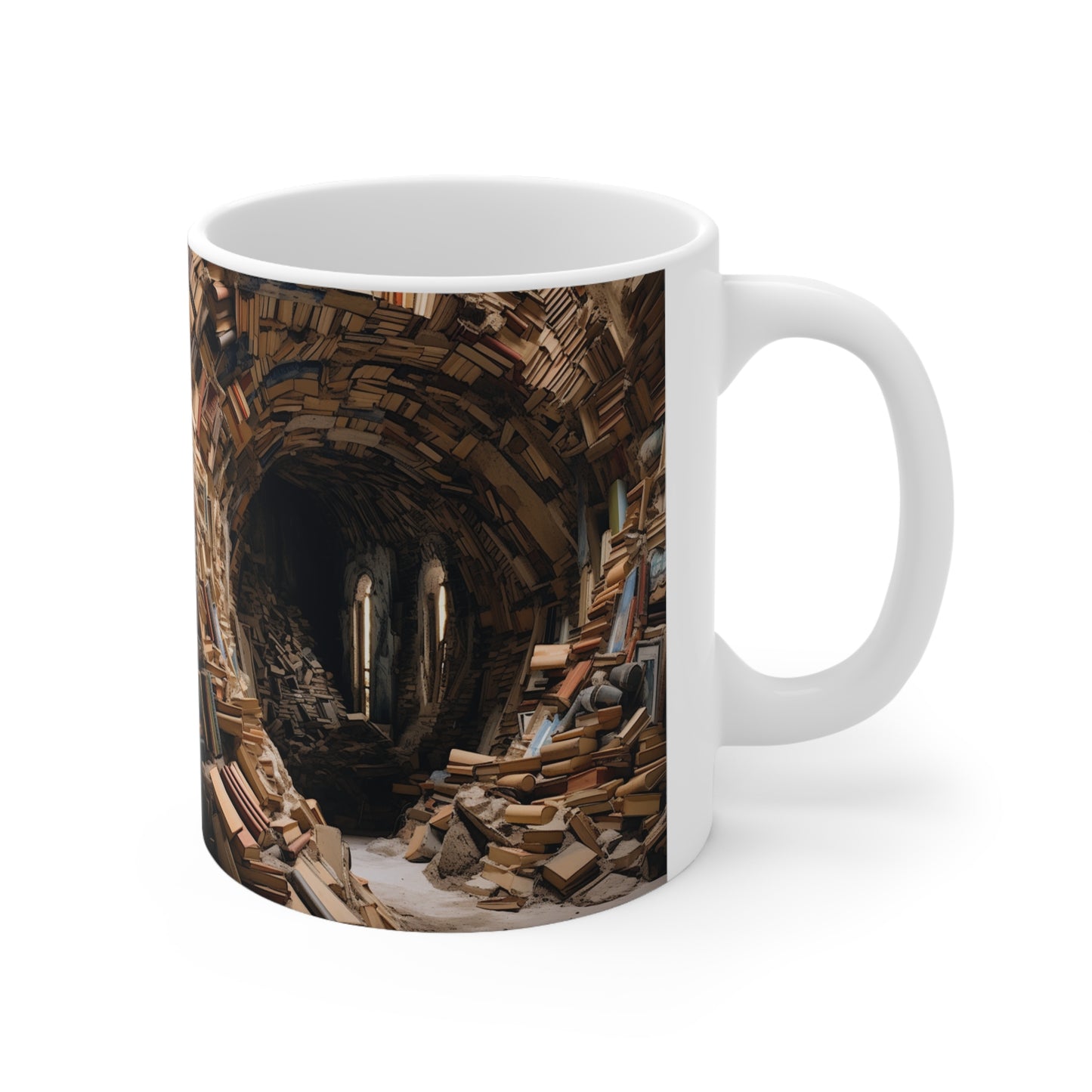 A Book piled 11oz White Mug