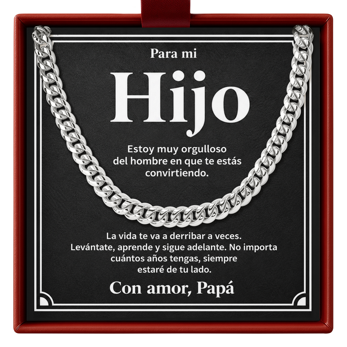 Para Mi Hijo Cuban Chain from Dad Graduation Gift for Son