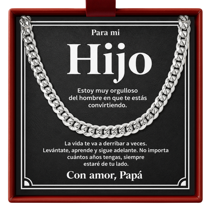 Para Mi Hijo Cuban Chain from Dad Graduation Gift for Son