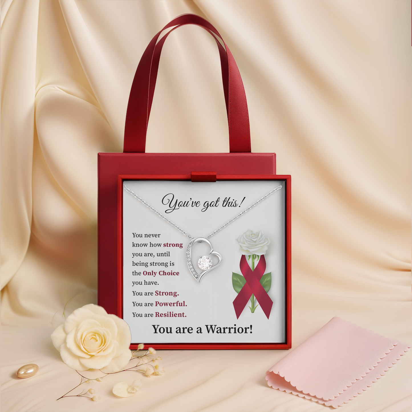You’ve Got This Warrior Heart Necklace Strength & Encouragement Gift for Her