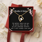 Brother & Sister Heart Necklace Birthday Gift for Sister
