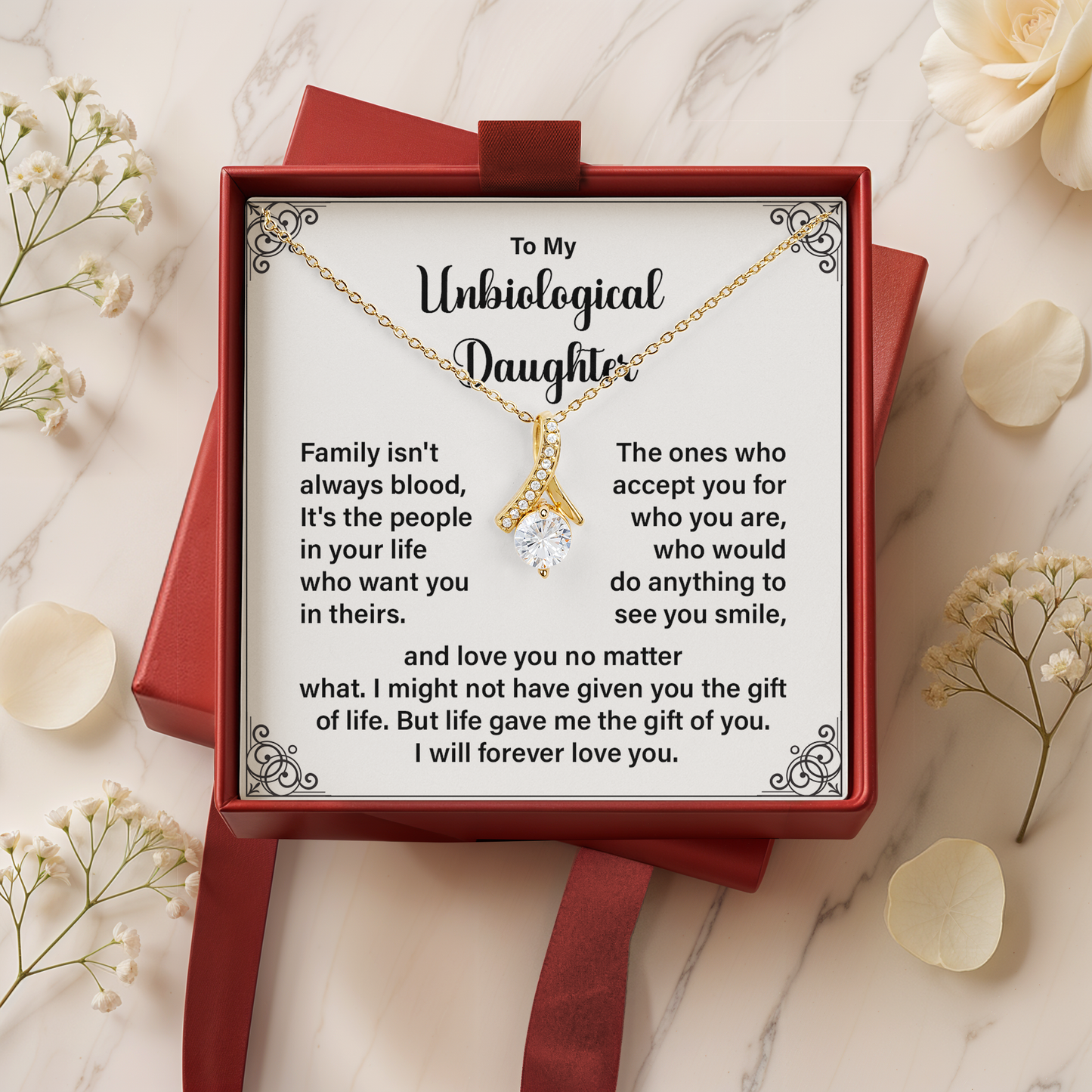 Meaningful Bonus Daughter Gift with Message Card Birthday, Christmas & Family Keepsake Jewelry