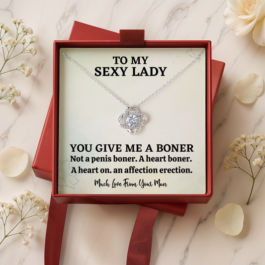 To My Sexy Lady, You Give Me a Boner Necklace Gift For Her
