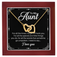 To My Aunt Interlocking Hearts Necklace – Meaningful Gift for Aunt, Appreciation Jewelry, Birthday Gift from Niece or Nephew