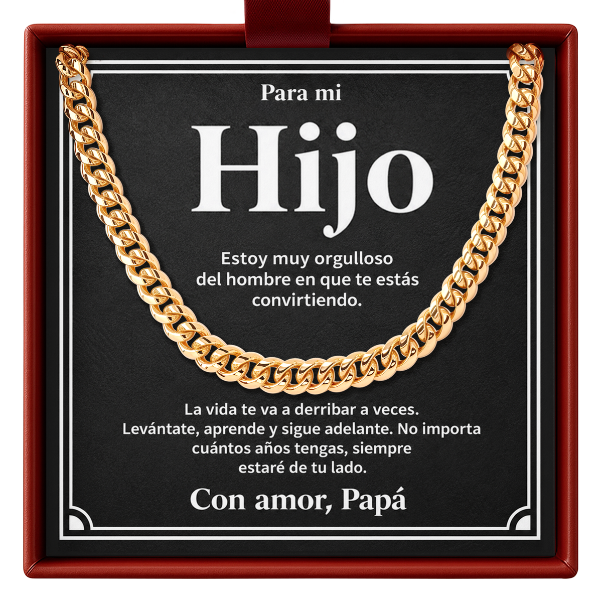 Para Mi Hijo Cuban Chain from Dad Graduation Gift for Son
