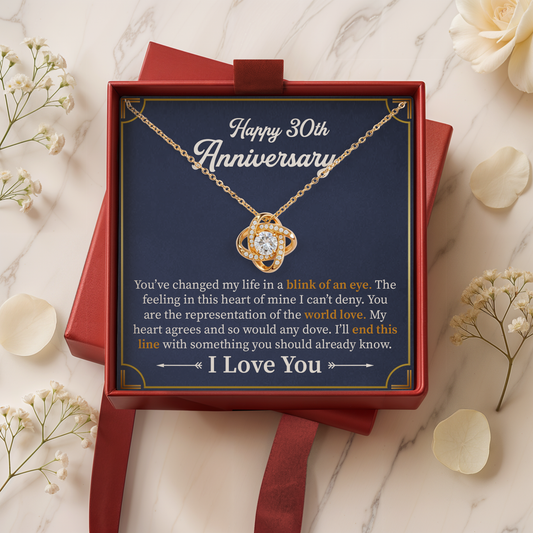 Happy 30th Anniversary You've Changed My Life Necklace Gift for wife from Husband