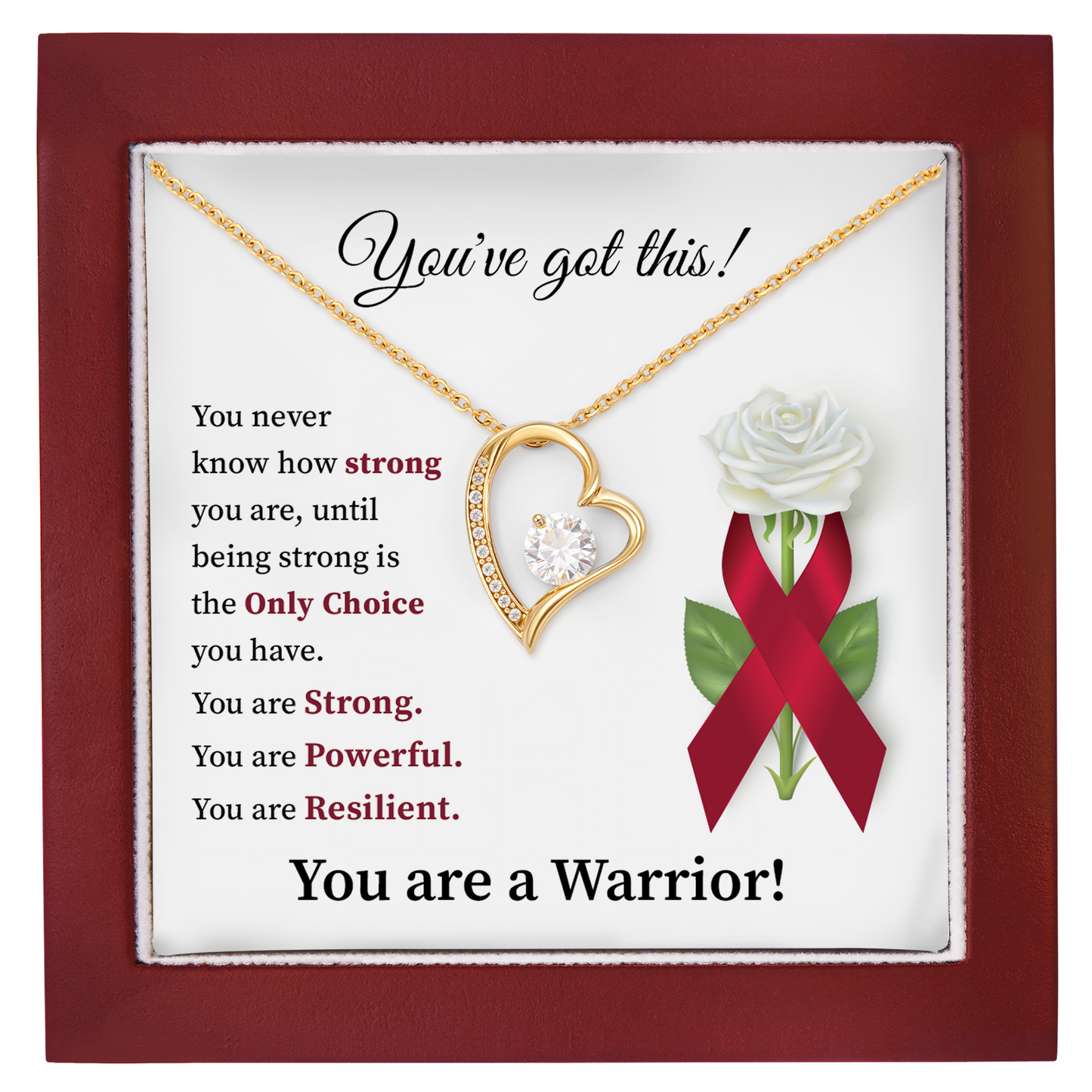 You’ve Got This Warrior Heart Necklace Strength & Encouragement Gift for Her