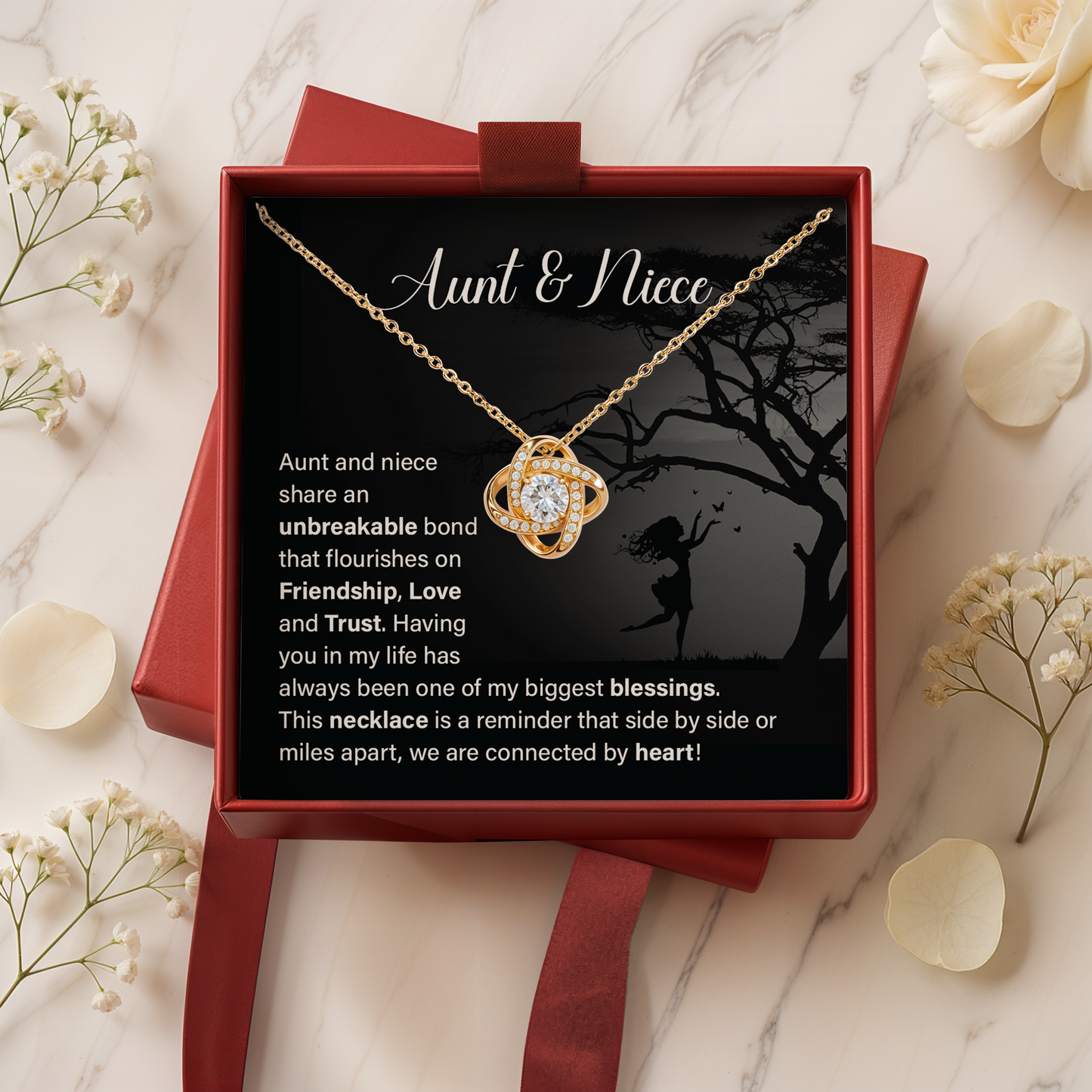 Aunt & Niece share an unbreakable Necklace Gift for Her