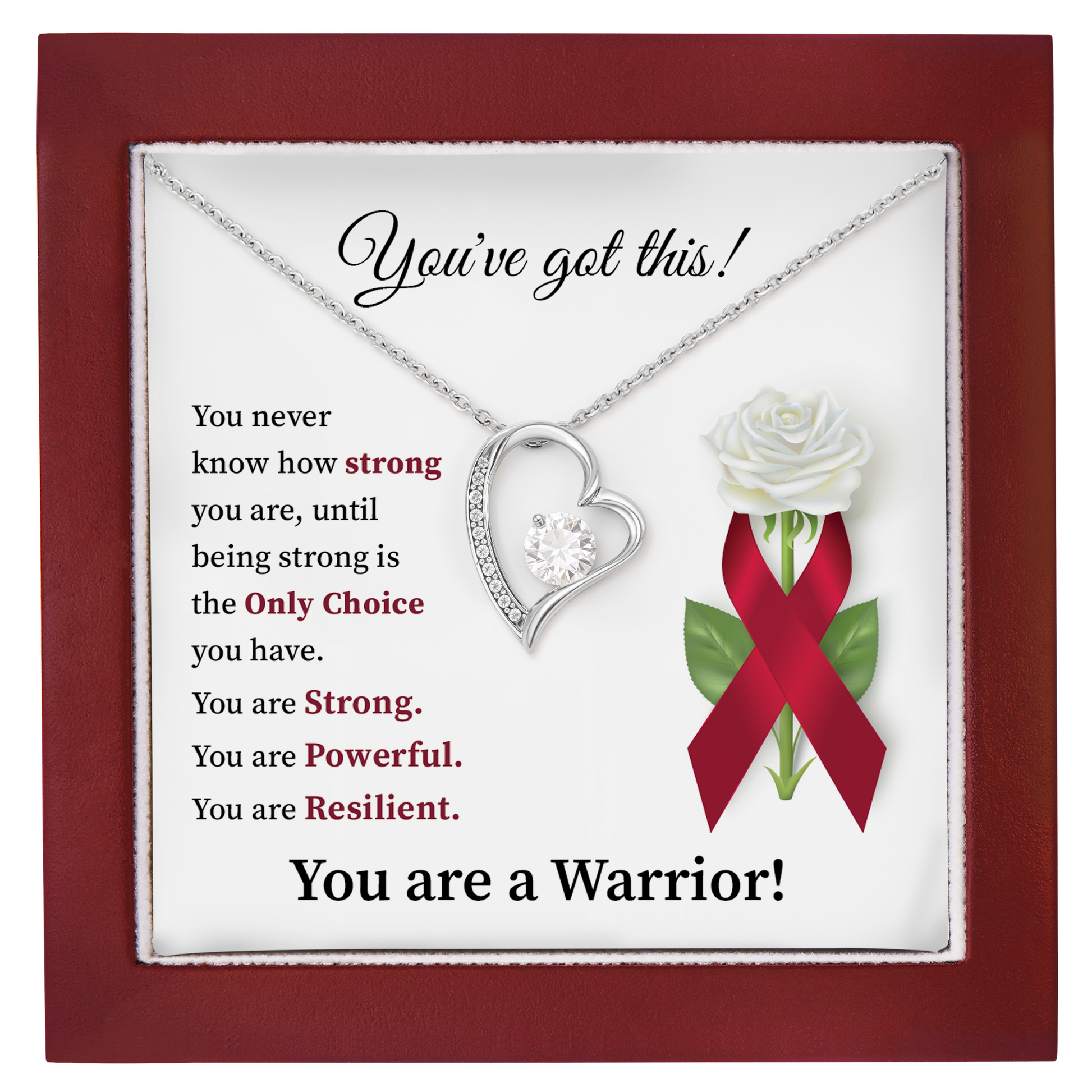 You’ve Got This Warrior Heart Necklace Strength & Encouragement Gift for Her