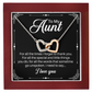 To My Aunt Interlocking Hearts Necklace – Meaningful Gift for Aunt, Appreciation Jewelry, Birthday Gift from Niece or Nephew