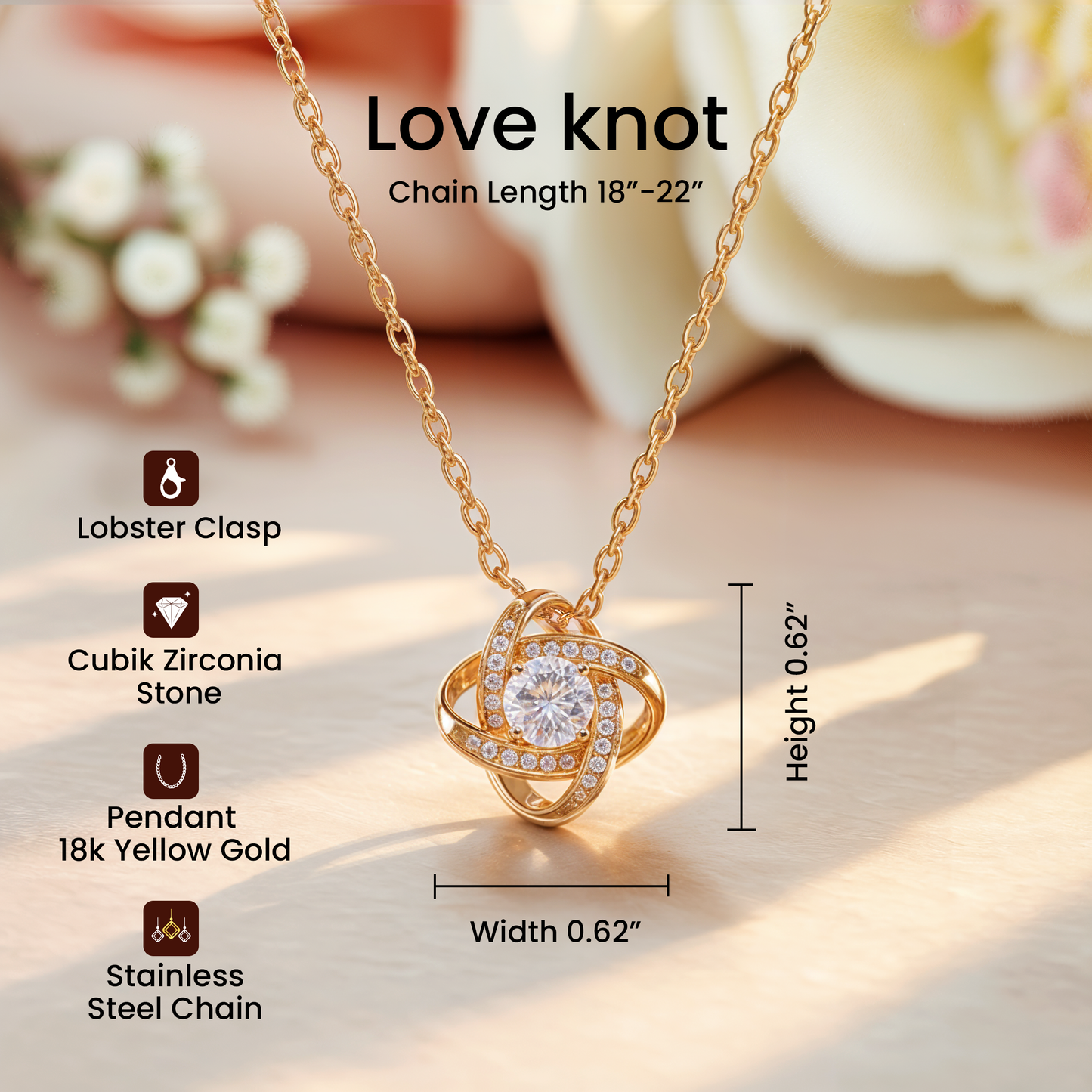 To My Granddaughter Love Knot Necklace - Gift from Grandpa with Message