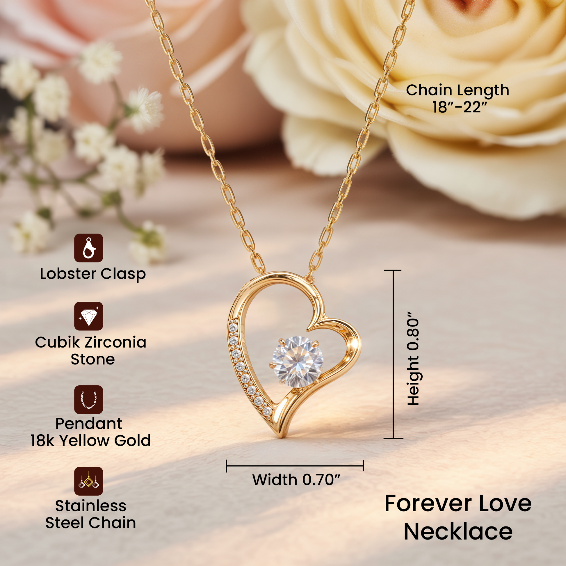 Caregiver Heart Necklace Thank You Gift for Her