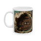 3D Bookshelf Ceramic white Mug 11oz