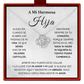 Gift for hija necklace with a heart-shaped pendant in a gift box with Spanish text