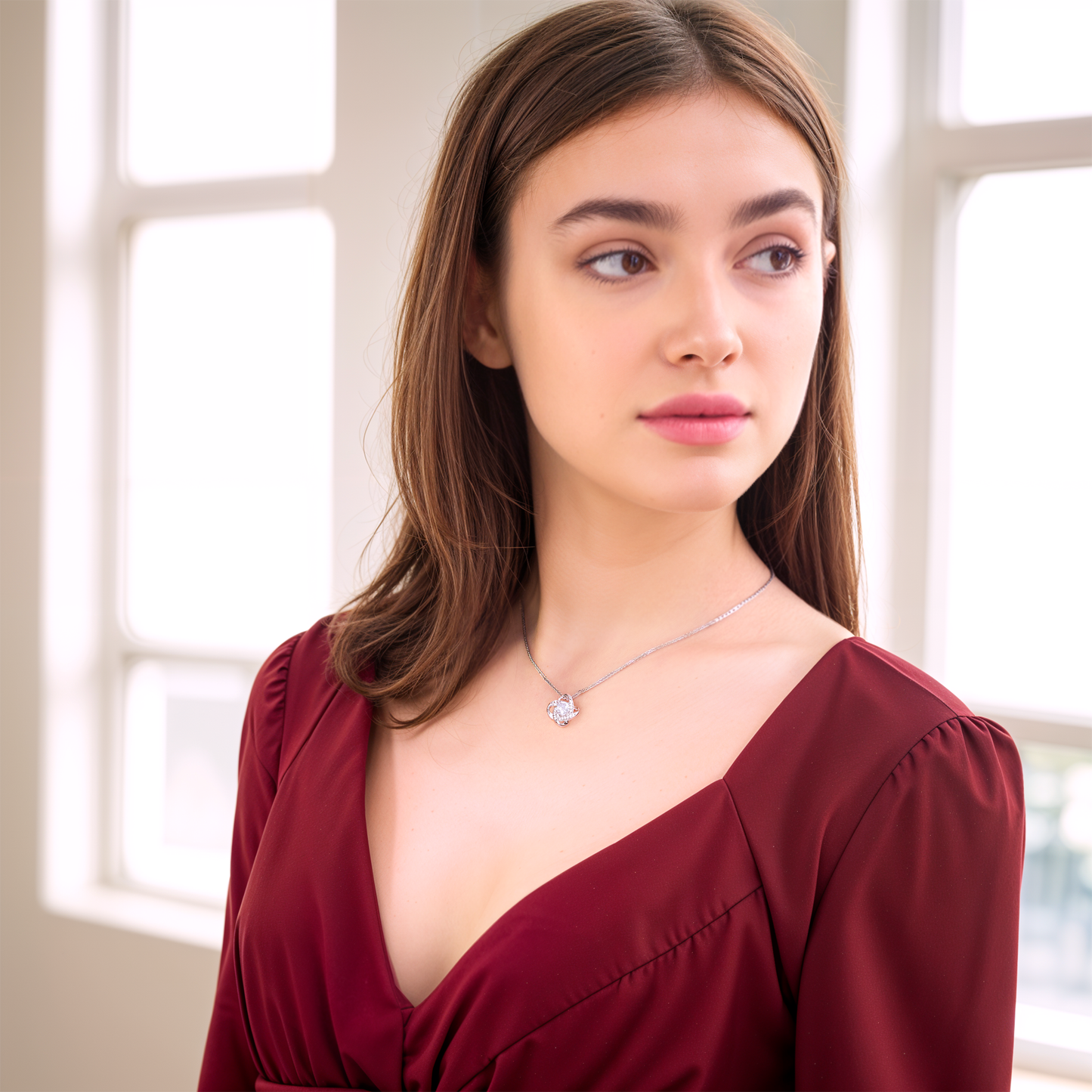 Daughter Gift from Dad - Love Knot Necklace with Emotional Card